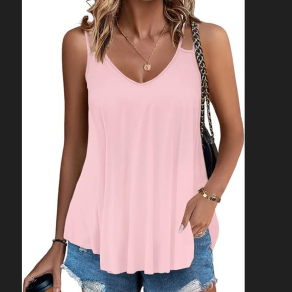 Zeagoo Women Flowy Tank Tops Casual Summer Tops Sexy Tank Tops Spaghetti Strap V - Picture 1 of 6